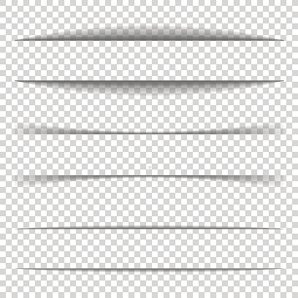 Page divider. Transparent realistic paper shadow effect set. Web banner. vector art illustration