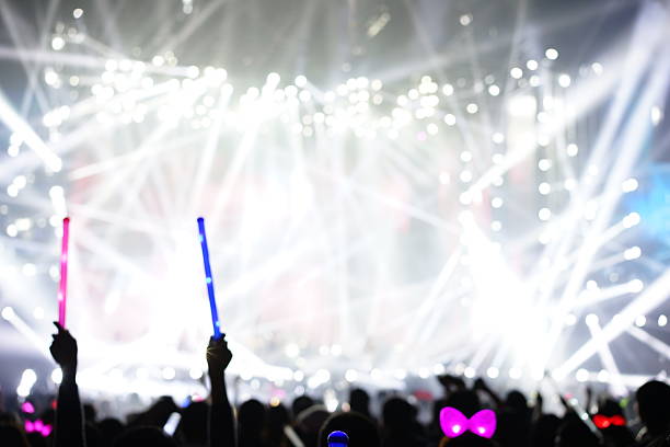 istock Defocused entertainment concert lighting on stage 636555936