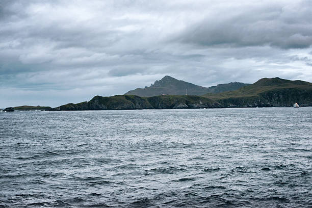istock Cape Horn Lighthouse with Outpost and Chile Flag, Chile 636558808