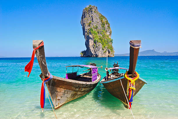 Landscape, scenery, boats fishing area Poda Island, Andaman Krabi Landscape, scenery, boats fishing area Poda Island, Andaman Krabi in Thailand koh poda stock pictures, royalty-free photos & images