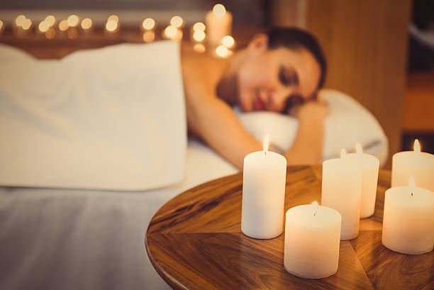istock Serene girl having rest at spa 636562958