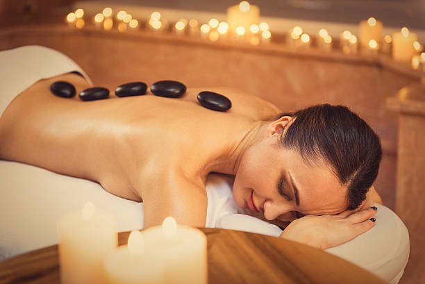 istock Serine young woman relaxing at spa 636565760