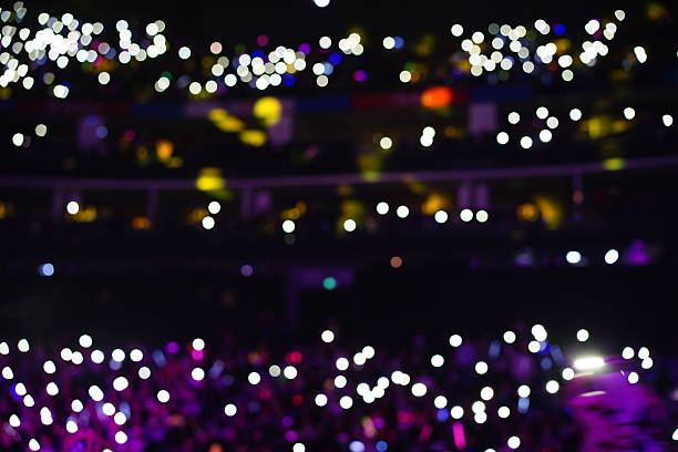 istock Defocused entertainment concert lighting on stage 636567910