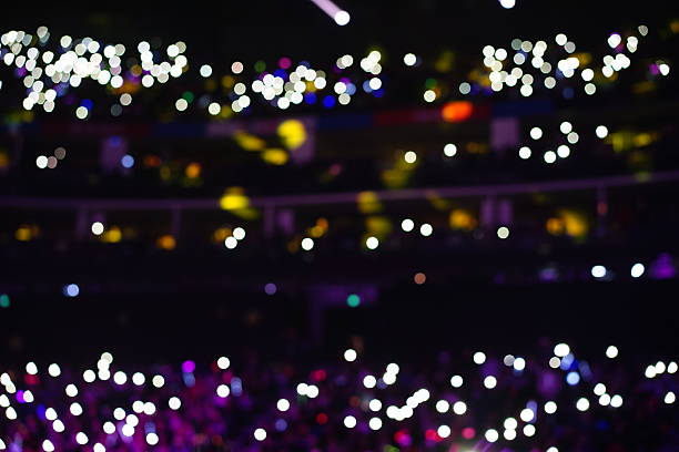 istock Defocused entertainment concert lighting on stage 636568316