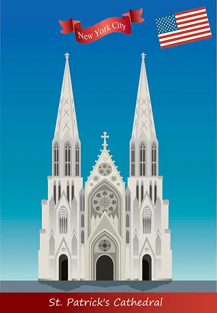 Vector illustration of St. Patrick's Catedral