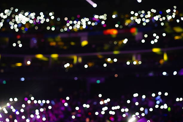 istock Defocused entertainment concert lighting on stage 636568448