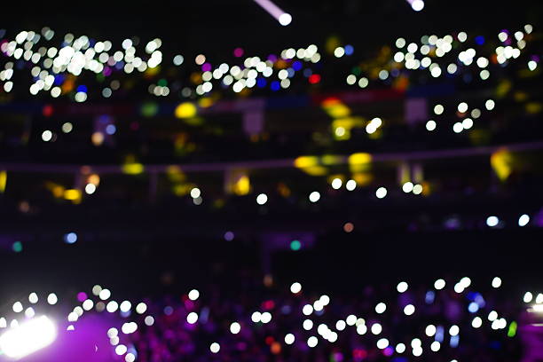 istock Defocused entertainment concert lighting on stage 636568514