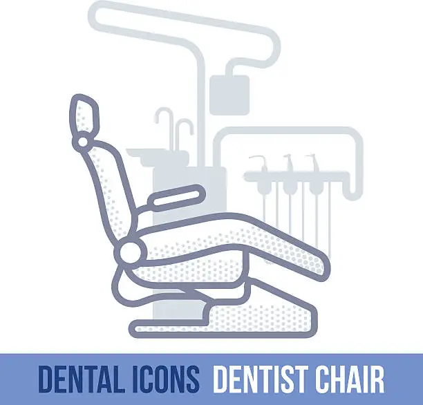 Vector illustration of Vector line dental icon. Dentist chair