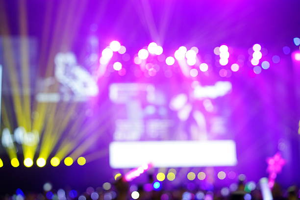 istock Defocused entertainment concert lighting on stage 636569122
