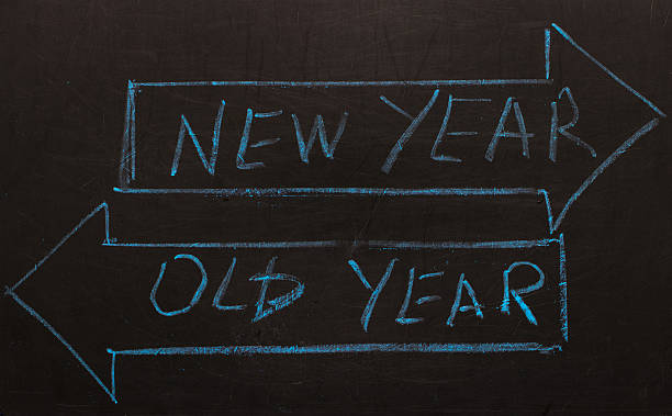 istock The old year or New Year arrows 636569974