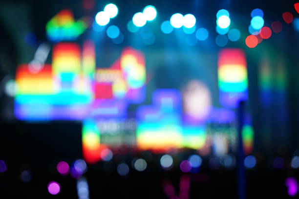 istock Defocused entertainment concert lighting on stage 636570102