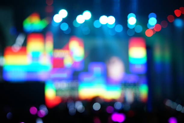 istock Defocused entertainment concert lighting on stage 636570180