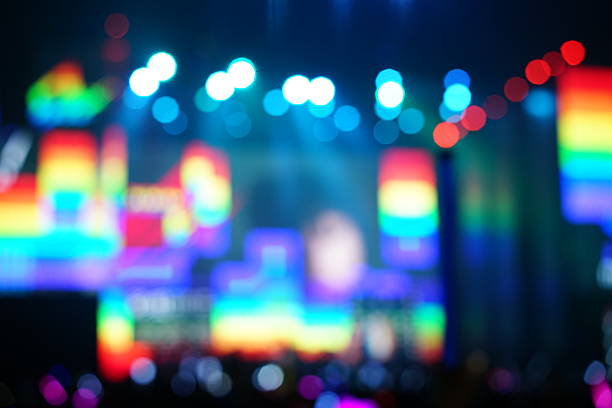 istock Defocused entertainment concert lighting on stage 636570254