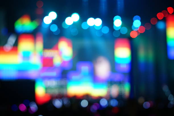 istock Defocused entertainment concert lighting on stage 636570348