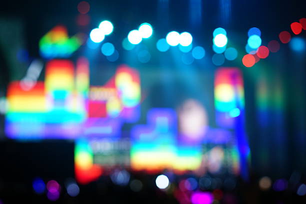 istock Defocused entertainment concert lighting on stage 636570532