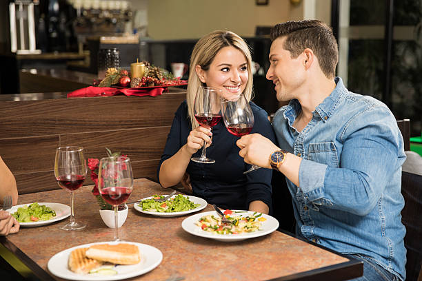 istock Young couple making a toast with wine 636572010