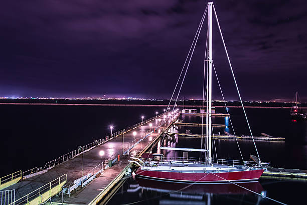 istock Lonely boat in a port 636574286