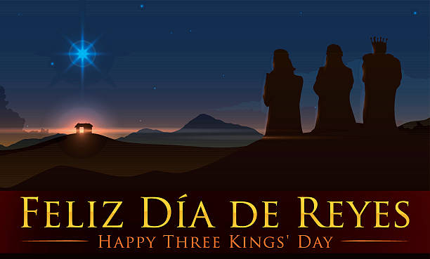 ilustraciones, imágenes clip art, dibujos animados e iconos de stock de vista de belleza del lugar de nacimiento de jesús con los tres magos - 3 wise men