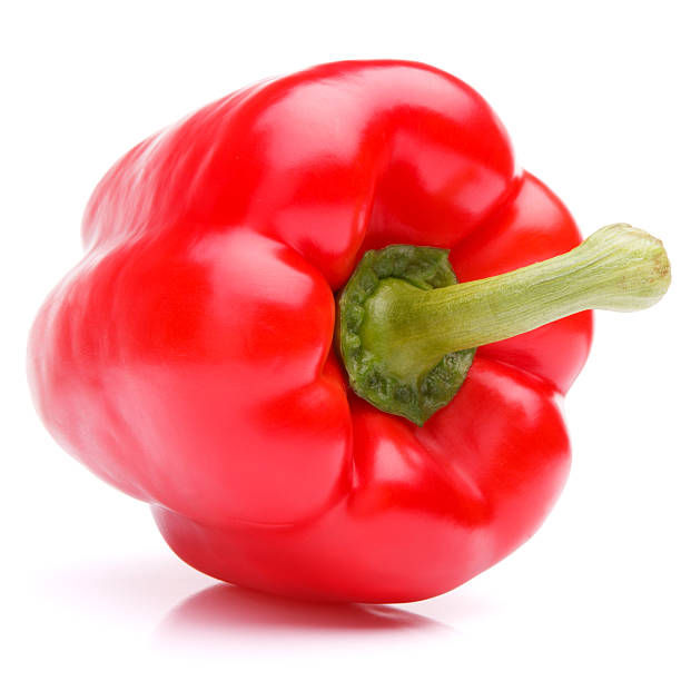 istock Red sweet bell pepper isolated on white background cutout 636579736