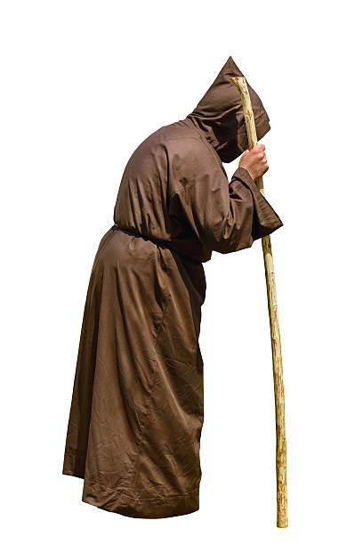 Monk with a Stick - fotografia de stock