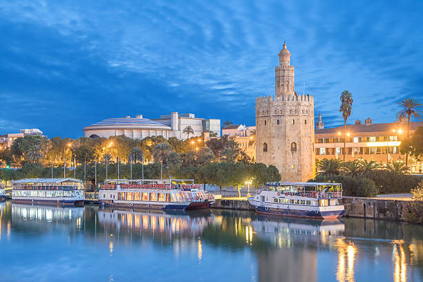 istock Illuminated Torre del Oro in Seville 636580376