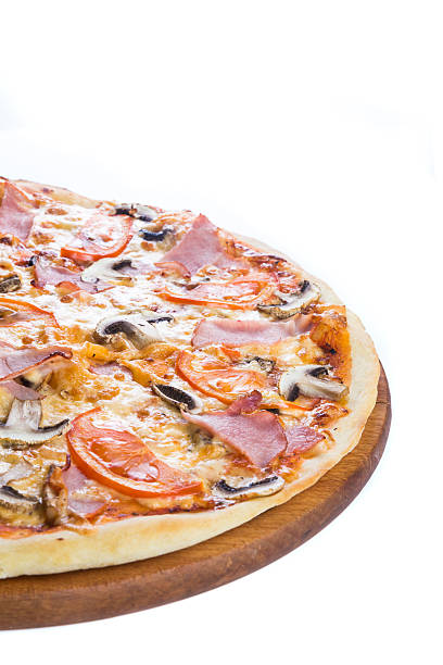 istock Pizza on light wooden background top view. 636581678