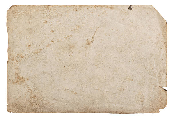 istock Old paper sheet isolated white background cardboard texture 636583208
