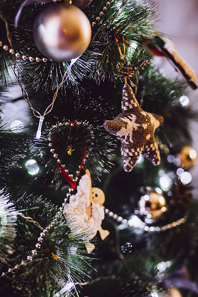 istock Part of the decorated christmas tree. 636583998