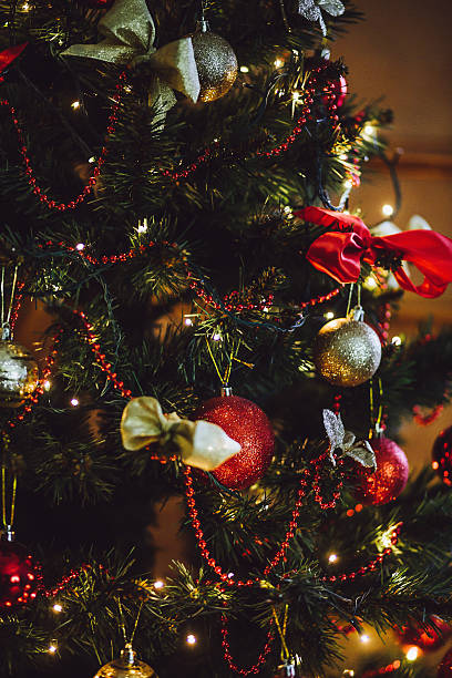 istock Part of the decorated christmas tree. 636584026