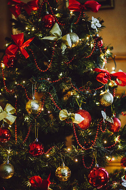 istock Part of the decorated christmas tree. 636584088