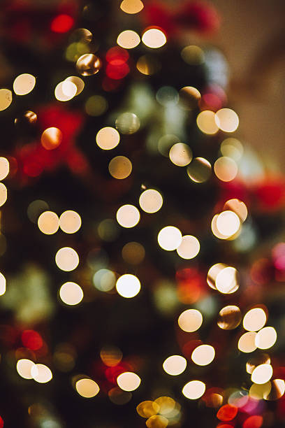 istock Part of the decorated christmas tree. Bokeh. out  focus 636584190