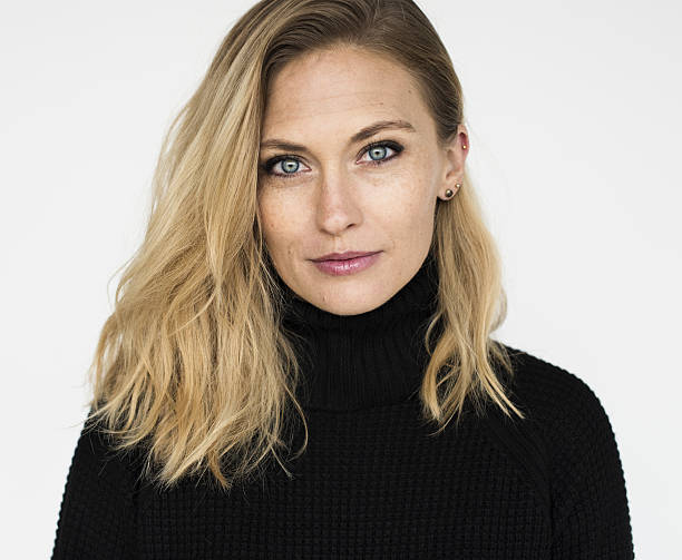 Woman Cheerful Studio Portrait Concept