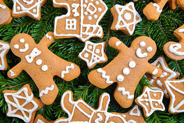 istock Various types of homemade gingerbread on a Christmas tree branch 636589700