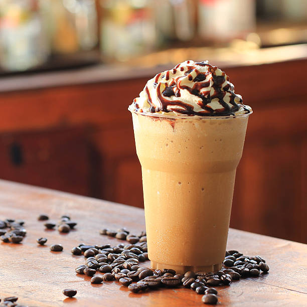 istock ice coffee and caramel smoothie on table 636590248