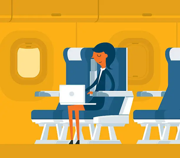 Vector illustration of Airplane passenger