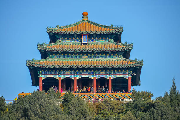 중국 베이징의 징산 공원 - ming china forbidden city emperor 뉴스 사진 이미지