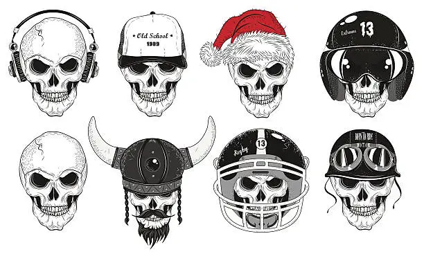 Vector illustration of Bundle Skulls. Vector Illustration