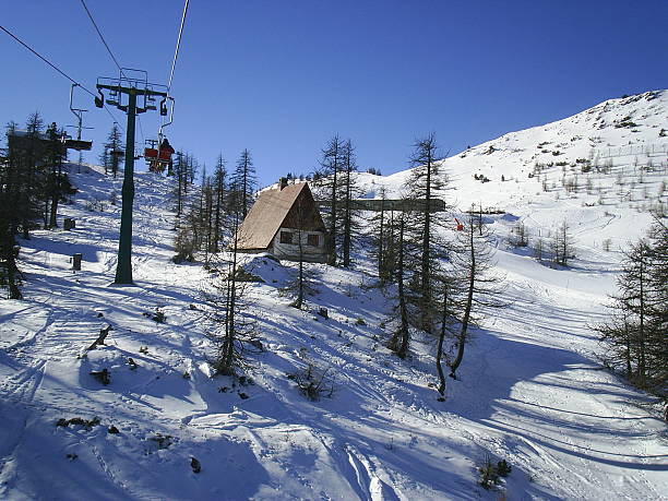 istock winter alpine mountain scene under a blue sky 636591240