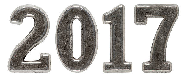 istock 2017 inscription, made of metal numerals, isolated on white back 636593188