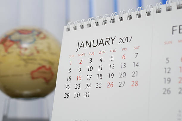 istock Close up calendar of January 2017 636595702