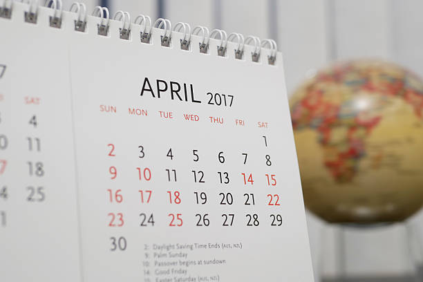 istock Close up calendar of April 2017 636595814