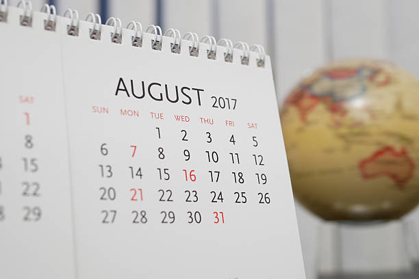 istock Close up calendar of August 2017 636596006