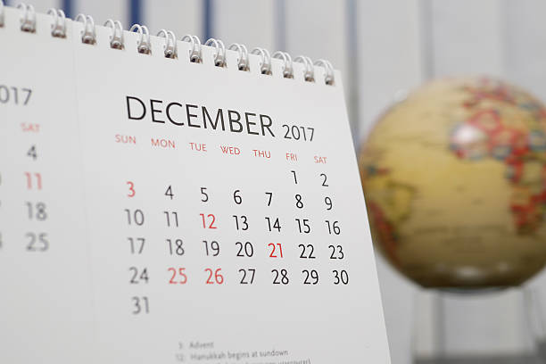 istock Close up calendar of December 2017 636597126