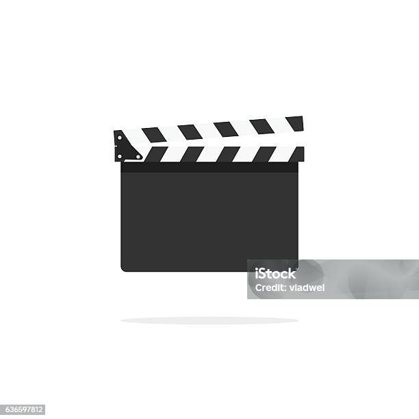 Icône De Vecteur De Modèle Vide Clapperboard Isolée Sur Fond Blanc Vecteurs libres de droits et plus d'images vectorielles de Clap de cinéma