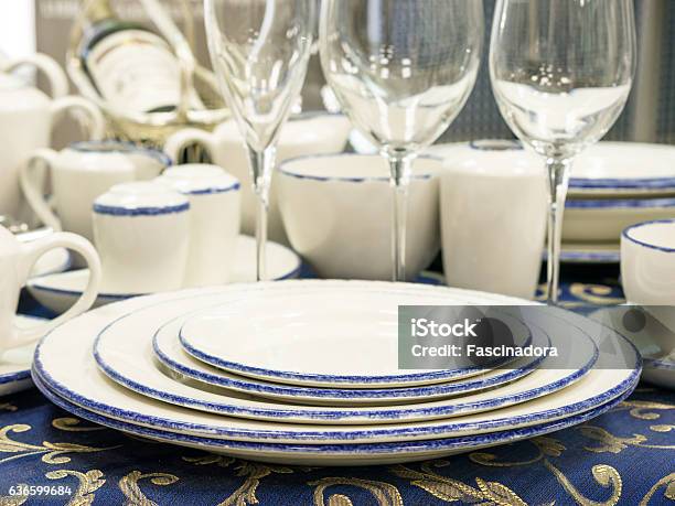 Set Of Dishes On Table Stock Photo - Download Image Now - Alcohol - Drink, Arranging, Backgrounds