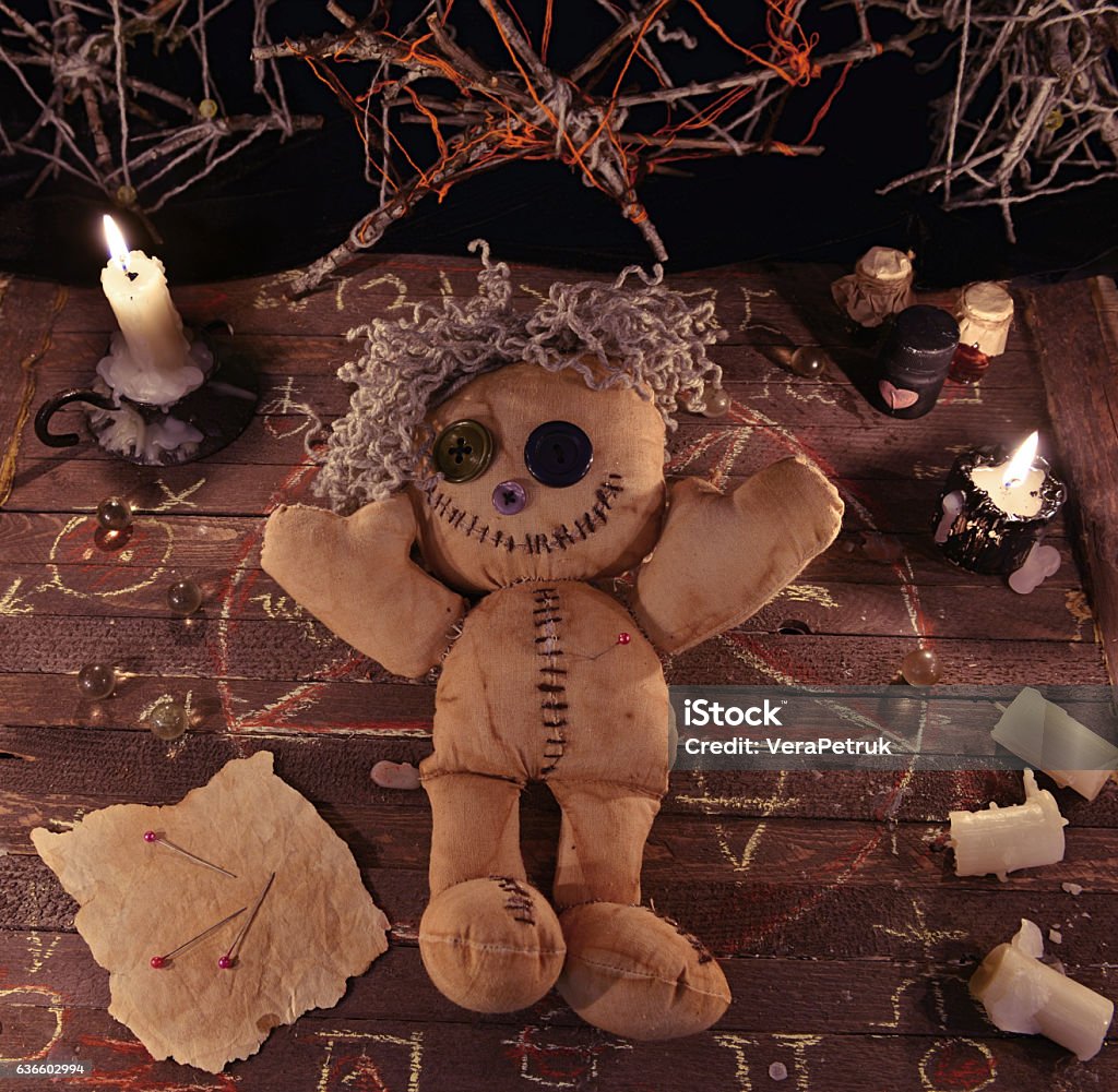 Real Voodoo Ritual Props Voodoo Ritual With Doll And Magic Objects Stock Photo - Download Image ...