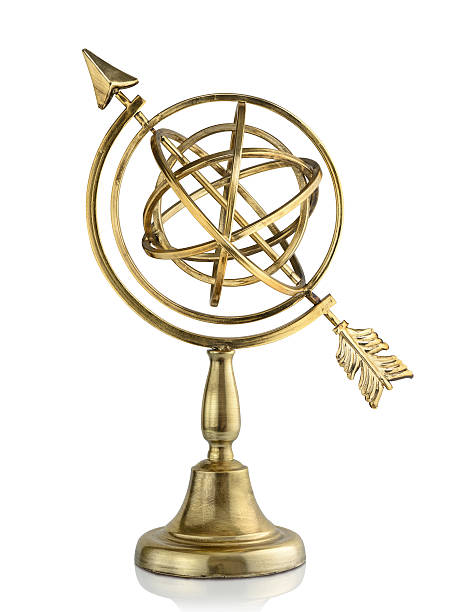 armillary sphere Vintage armillary sphere isolated on white background astronomer photos stock pictures, royalty-free photos & images