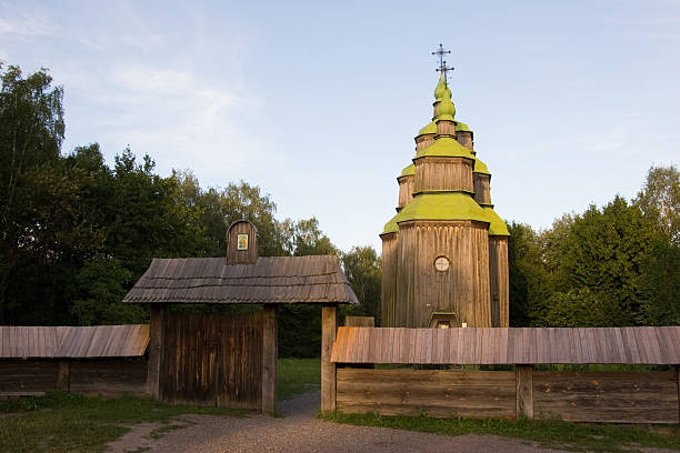 istock Wooden church in the park 636606080