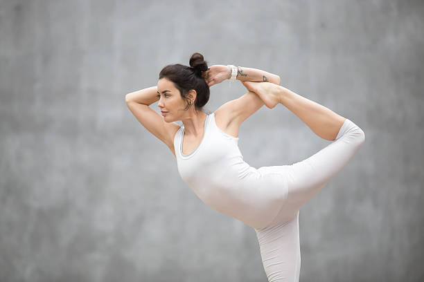 beautiful yoga: dancing shiva pose - shiva posture imagens e fotografias de stock