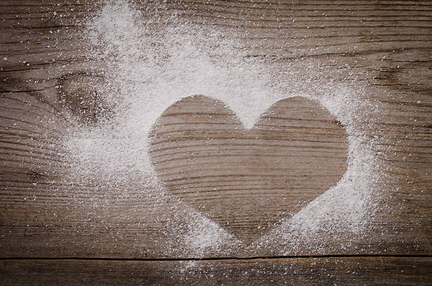 istock mark in the shape of a heart with powdered sugar 636608668